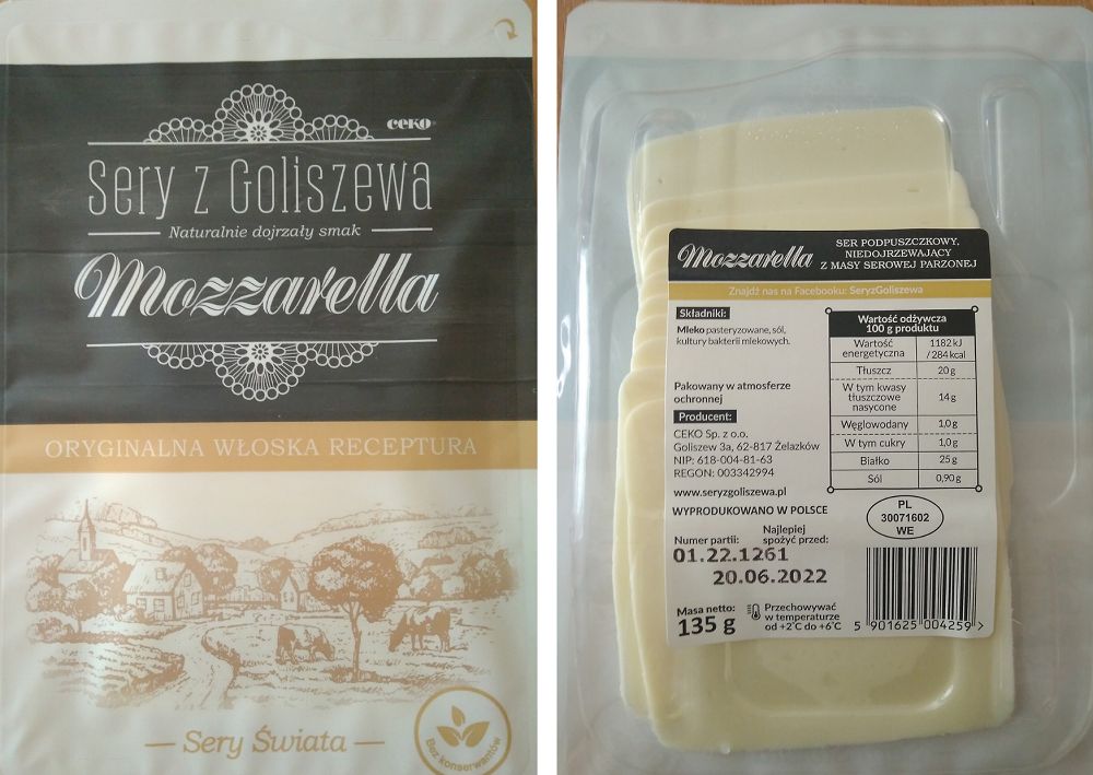 Wycofano ser Mozzarella w plastrach