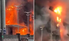 Moskwa. Centrum biznesowe w ogniu. W środku uwięzieni ludzie