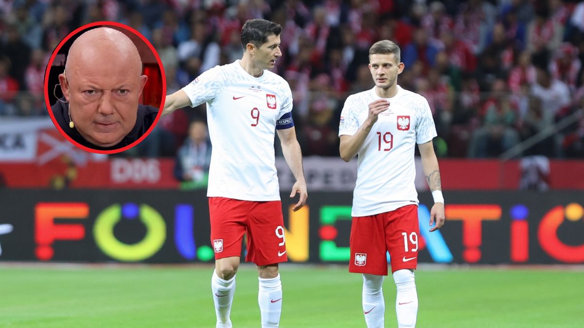 Na zdjęciu Robert Lewandowski i Sebastian Szymański. W ramce Wojciech Kowalczyk