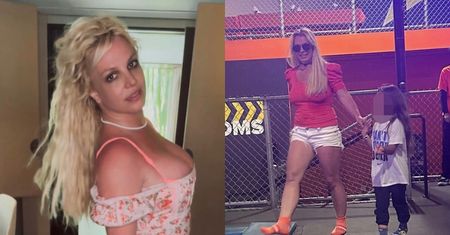 Uśmiechnięta Britney Spears "przyłapana" w parku trampolin. Bawiła się z dziećmi byłego (?) partnera kryminalisty (FOTO)