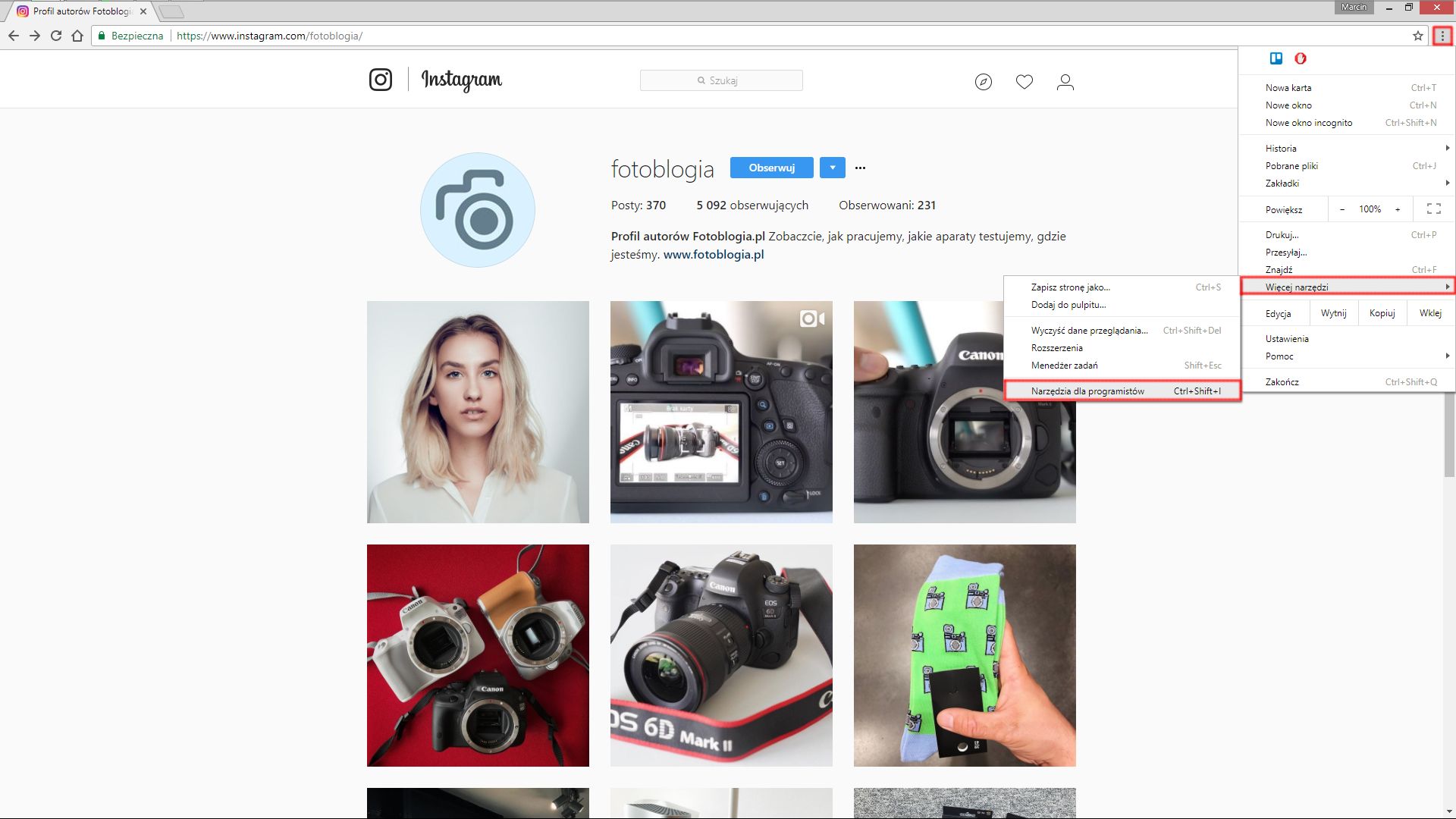 Oto sposób na wrzucanie postów na Instagram z poziomu komputera bez dodatkowych wtyczek 3