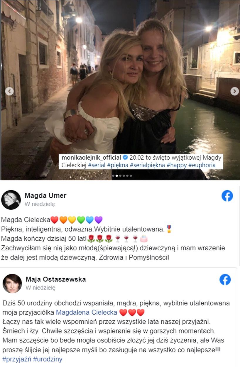 Koleżanki składają życzenia Magdalenie Cieleckiej 