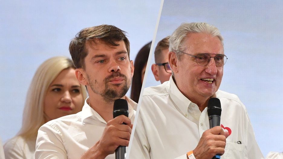 Michał Kołodziejczak i Bogusław Wołoszański