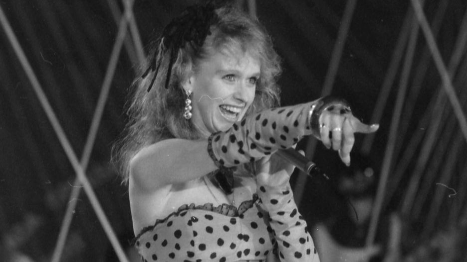 Monika Borys na Festiwalu Piosenki Polskiej w Opolu w 1989 r.