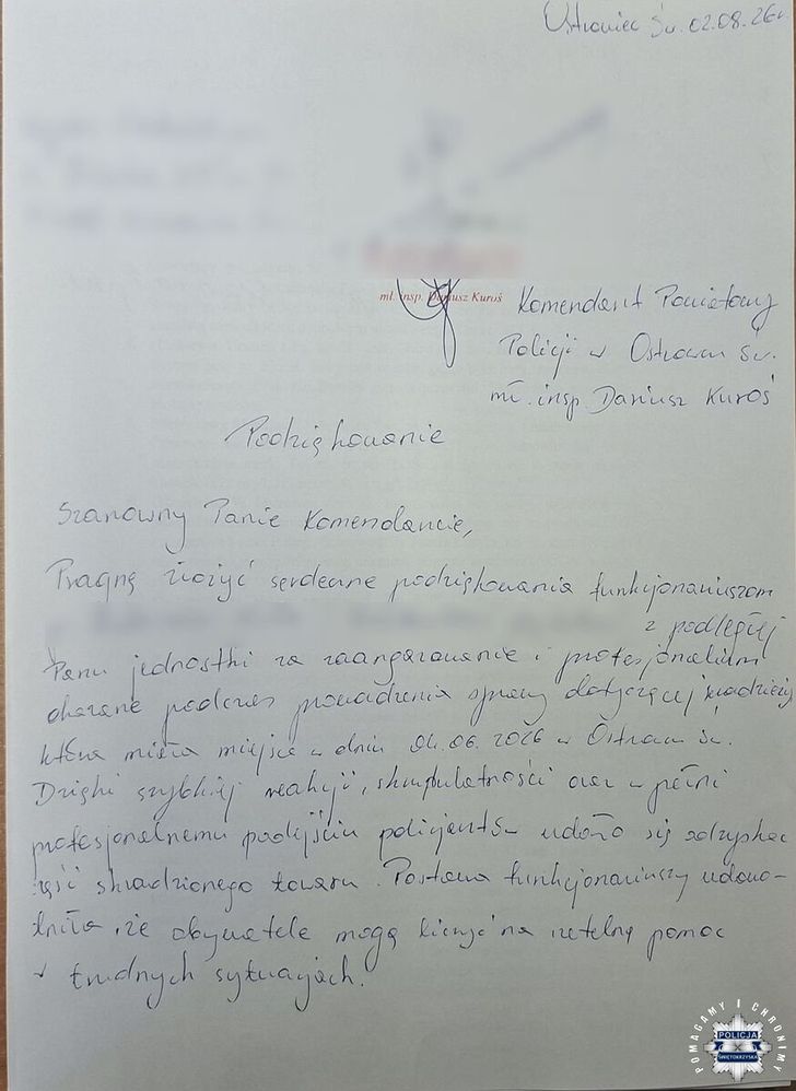 Mieszkaniec podziękował ostrowieckim policjantom. Szybko odzyskali część skradzionego mienia