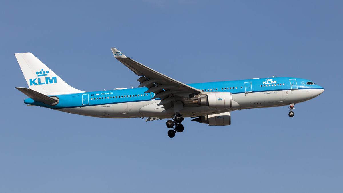 Na zdjęciu samolot KLM w powietrzu