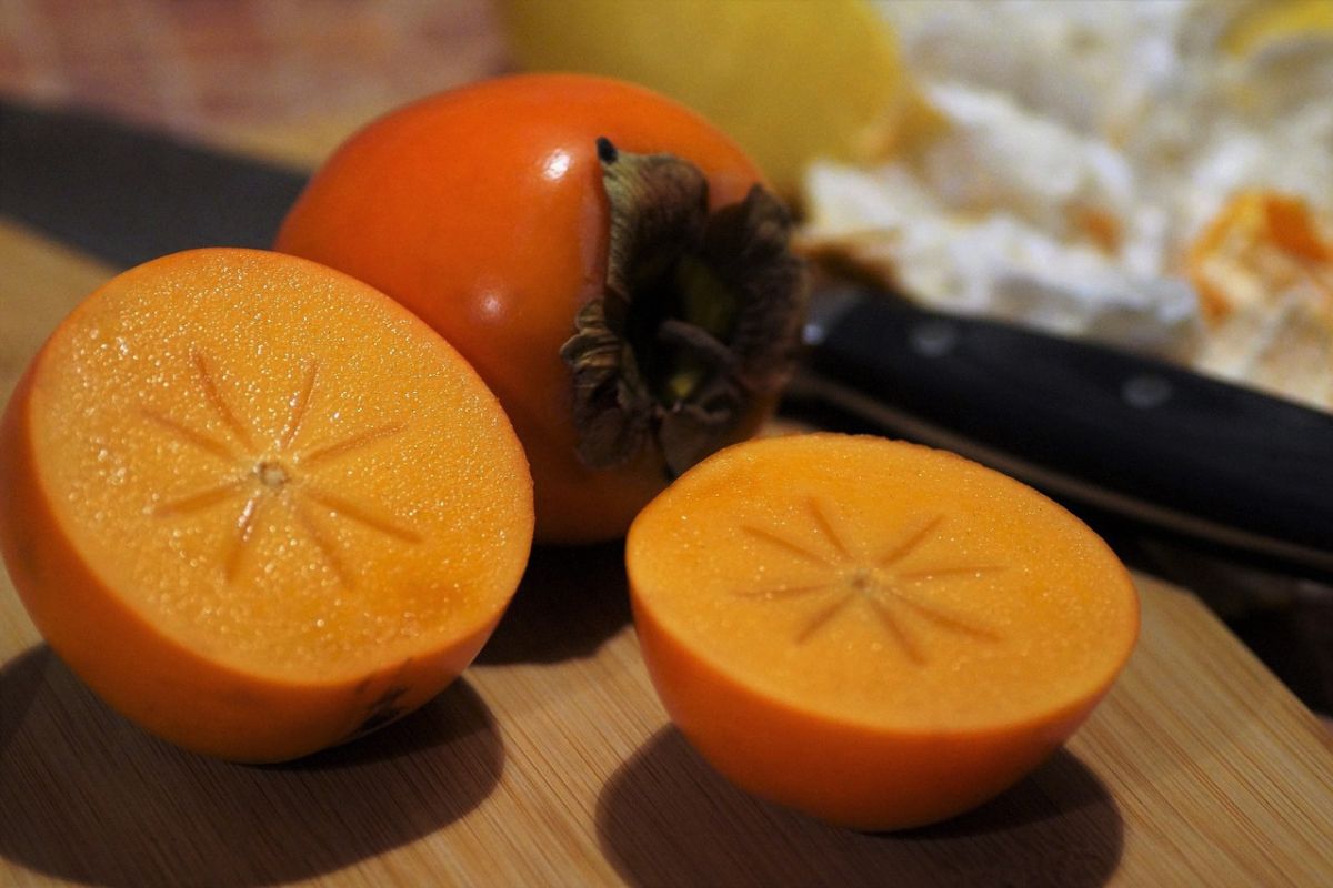 Sliced persimmons