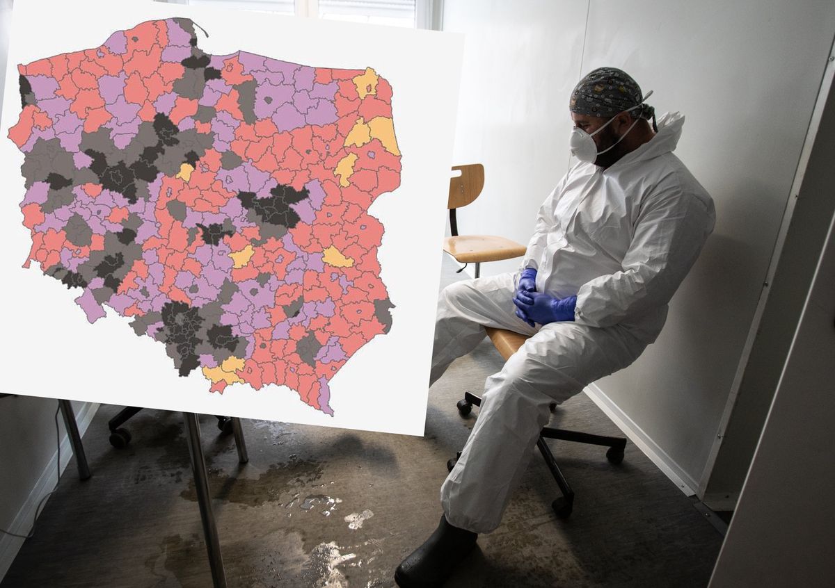 Epidemia koronawirusa w Polsce. Oto powiaty z najwyższym wskaźnikiem zakażeń na 100 tys. mieszkańców
