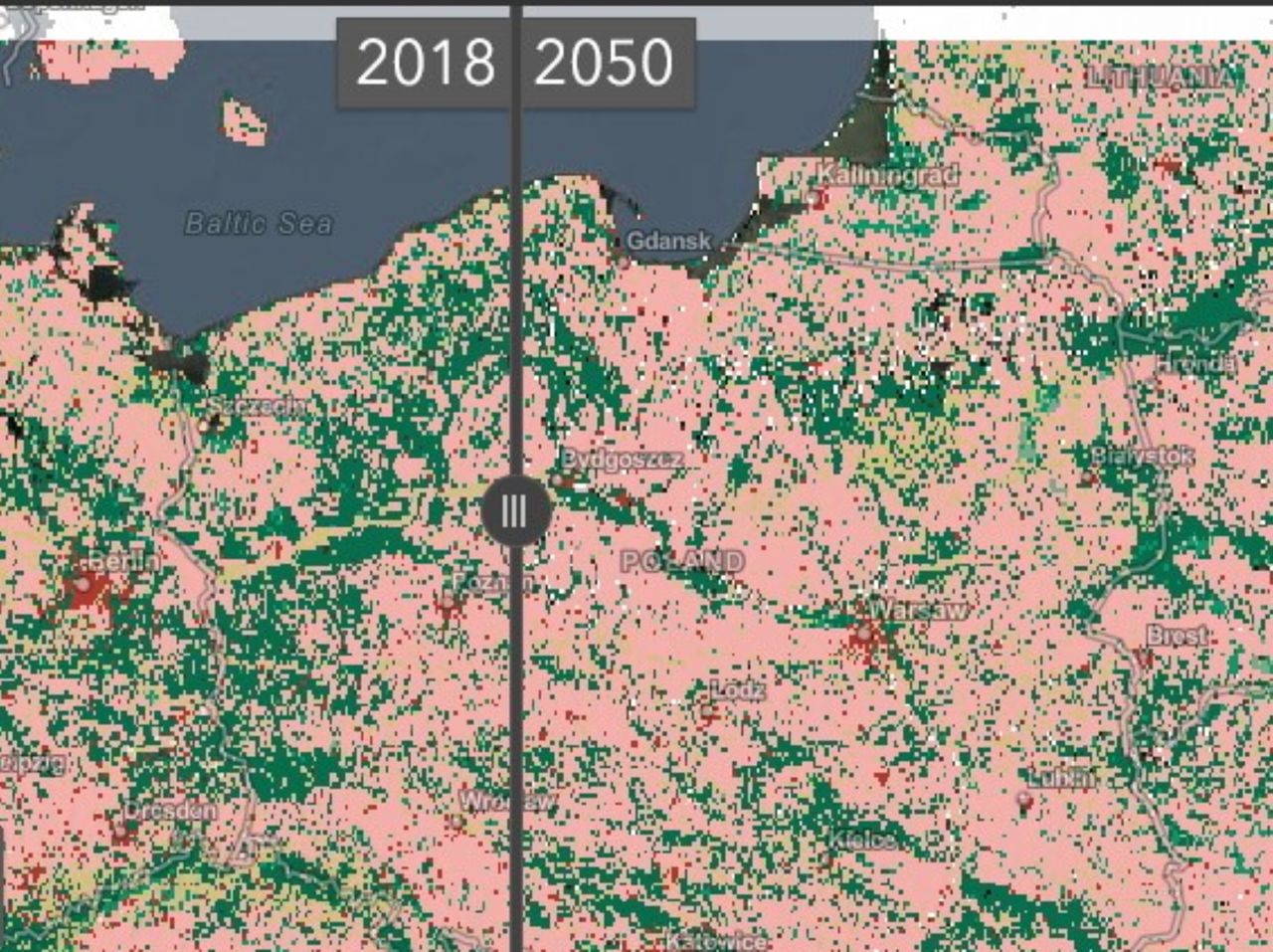 Świat w 2050 roku. Mapa pokazuje zmiany, których możemy się spodziewać - Esri Land Cover 2050 - interaktywna mapa świata