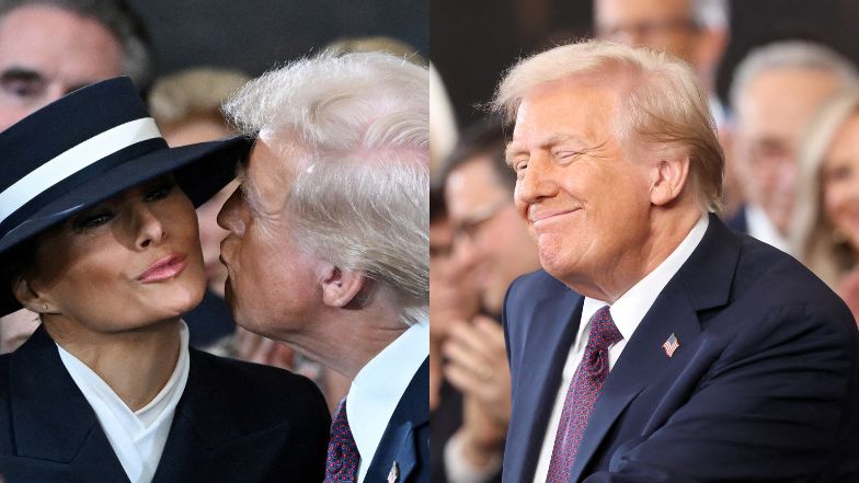 Donald Trump próbował pocałować Melanię podczas zaprzysiężenia