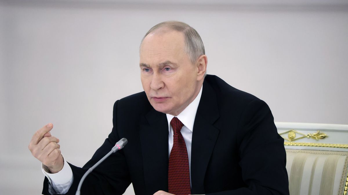 MOSCOW, RUSSIA - DECEMBER 25: Russian President Vladimir Putin gestures while speaking during the State Council Meeting at the Saint George's Hall of the Kremlin, on December 25, 2025 in Moscow, Russia. Putin gathered governors, cabinet members and parties leaders for the State Council meeting, the main topic of which was personnel training. (Photo by Contributor/Getty Images)
