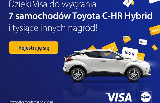 Visa rozdaje w loterii hybrydowe Toyoty