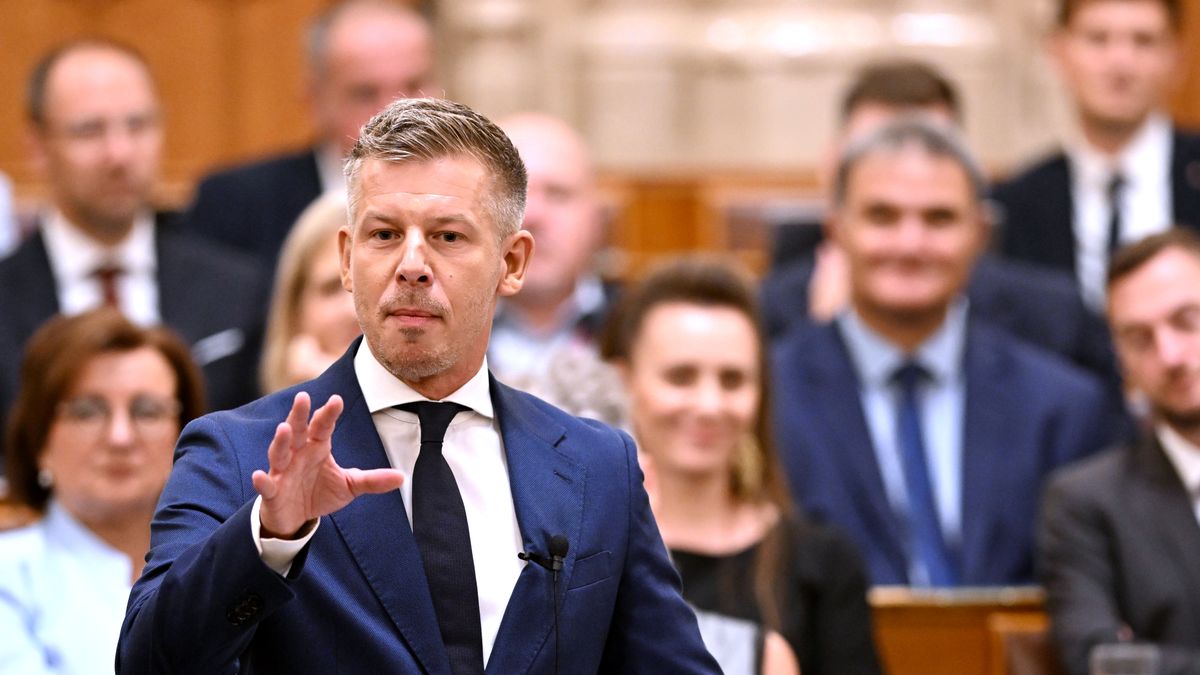 Peter Magyar, Prime Minister of Hungary holds a speech in the Hungarian Parliament before the agenda, in Budapest, Hungary, on August 27, 2026. The national assembly is in session as part of a two day extraordinary plenary. (Photo by Balint Szentgallay/NurPhoto via Getty Images)