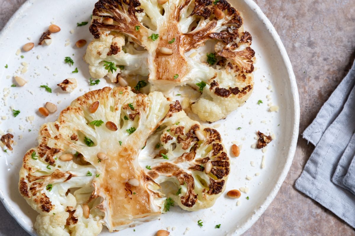 Cauliflower steak is an idea from Ewa Wachowicz herself.