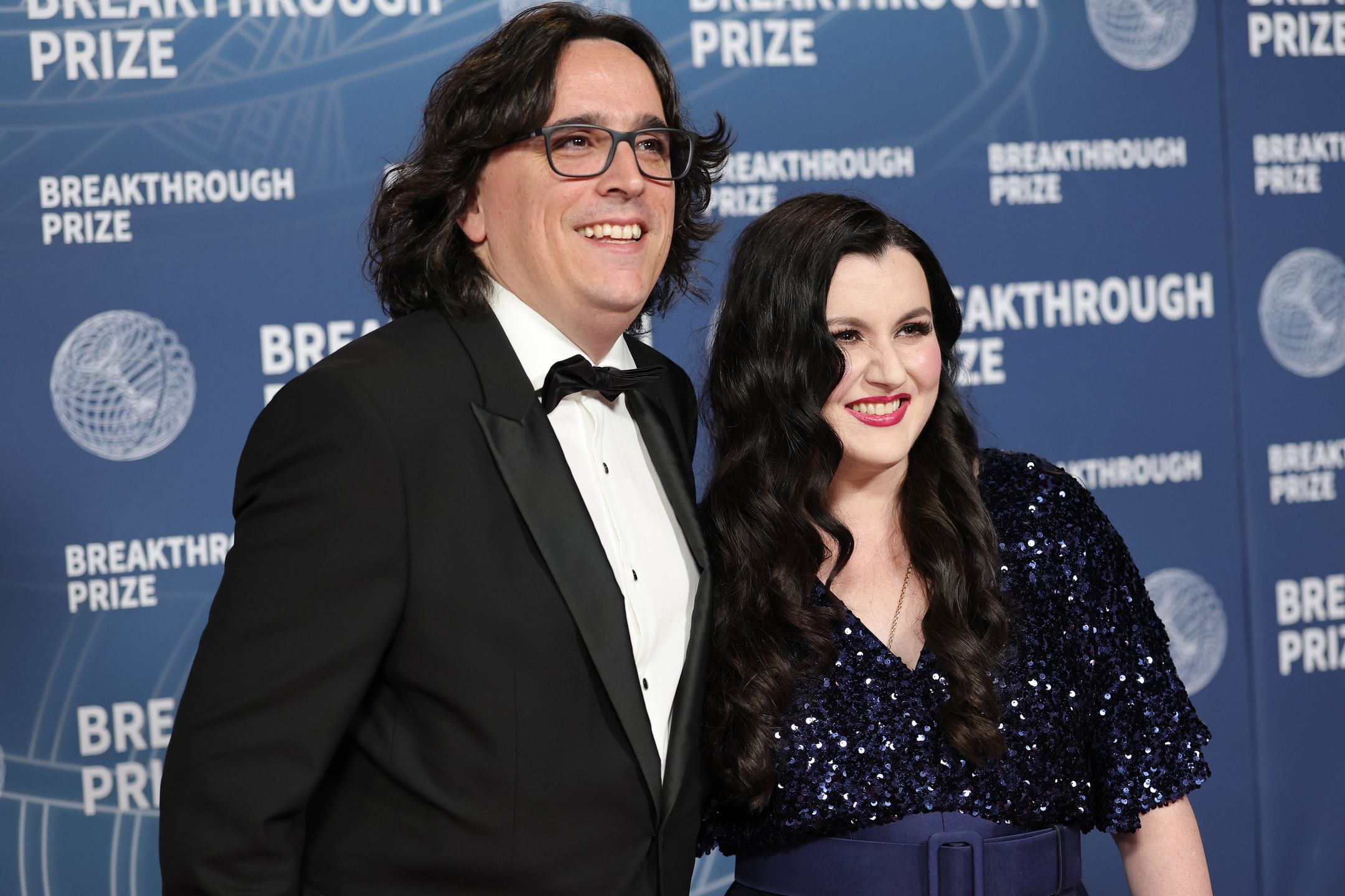 SANTA MONICA, CALIFORNIA - APRIL 05: (L-R) Remy Miralles and Fidji Simo attend the 11th Breakthrough Prize Ceremony at Barker Hangar on April 05, 2025 in Santa Monica, California. (Photo by Monica Schipper/Getty Images)