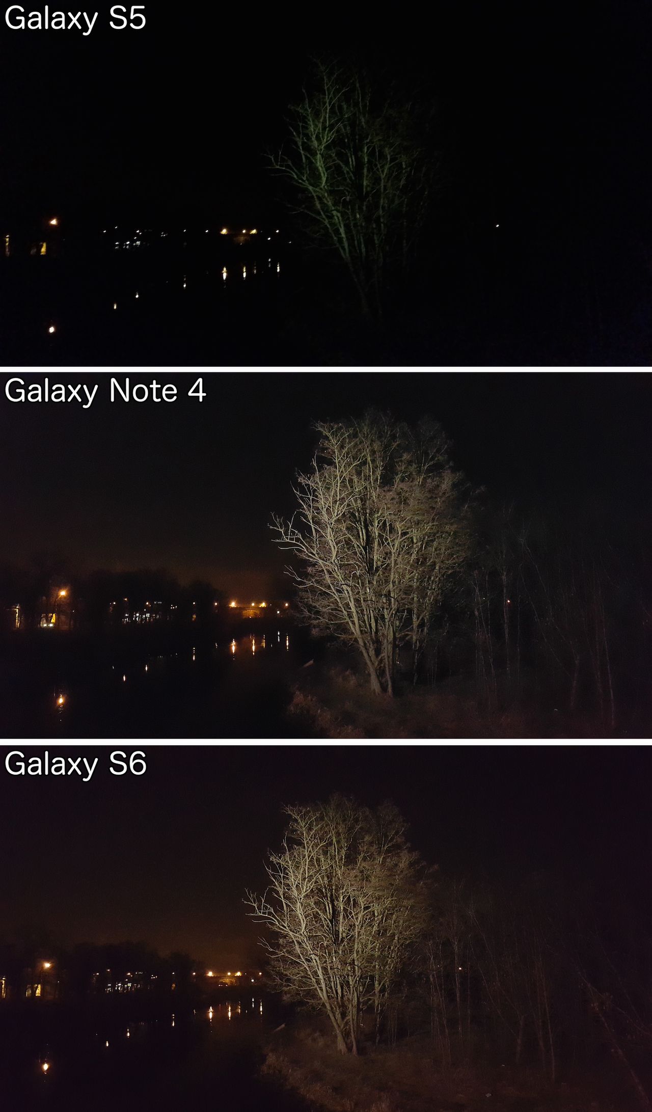 Galaxy S5 vs Galaxy Note 4 vs Galaxy S6 - zdjęcia zrobione w nocy