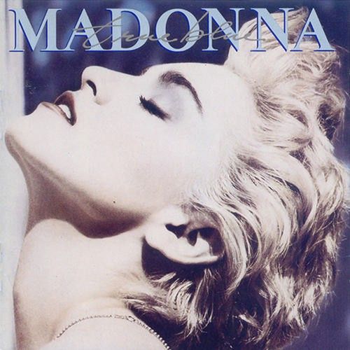 1 Madonna: True Blue (1986). Zdjęcie na okładkę tego albumu zrobił na prośbę Madonny jej przyjaciel Herb Ritts. Jego czarno-białe poziome zdjęcie przyciął do kwadratu i pokolorował designer Jeri Heiden.