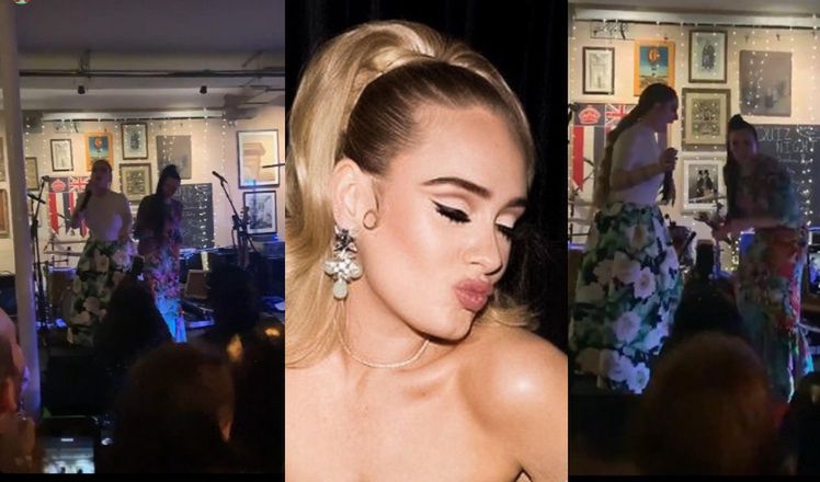 Wyluzowana Adele śpiewa i tańczy na weselu swojej najlepszej przyjaciółki w londyńskim pubie (WIDEO)