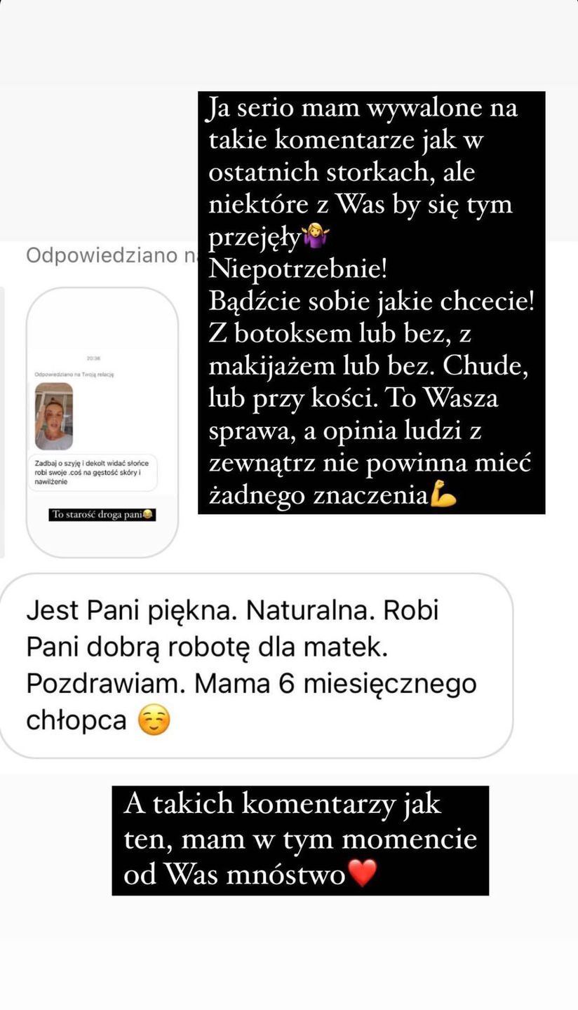 Agnieszka Włodarczyk odpowiada na uwagi internautek, że jest "POMARSZCZONA"