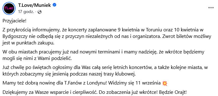 Oświadczenie T.Love