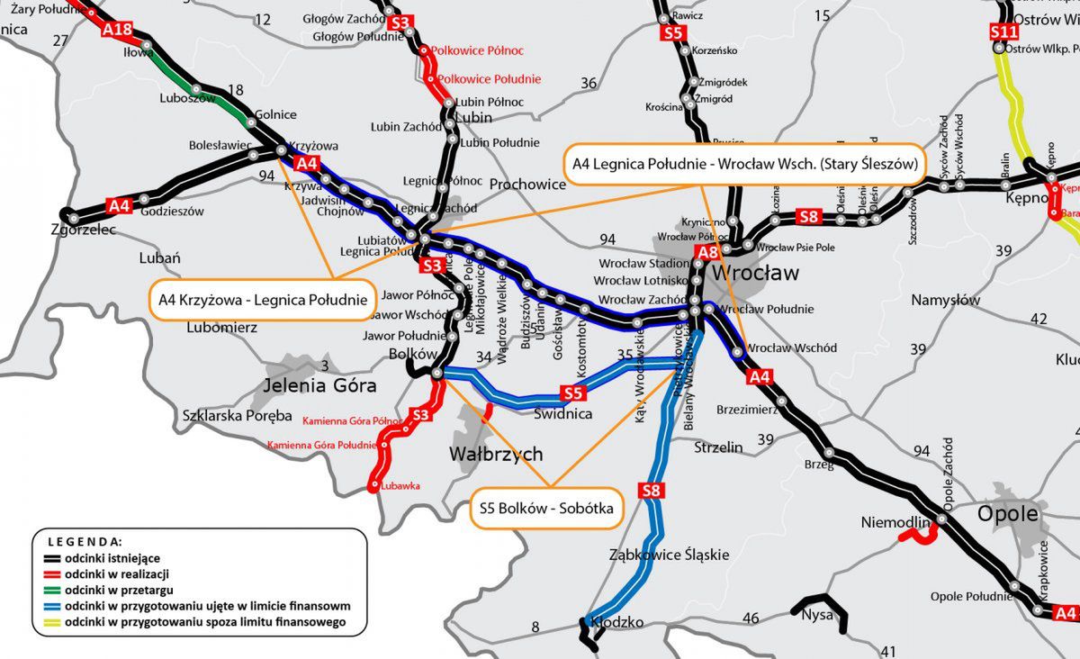 Wrocław. Ogłoszono przetargi na prace przygotowawcze na A4 i S5. Dobra informacja dla regionu