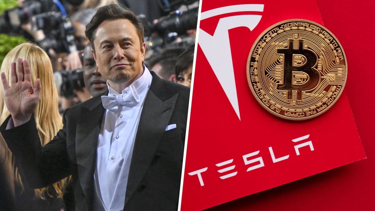 Tesla sprzedaje większość swoich bitcoionów. Na zdjęciu (z lewej) Elon Musk, dyrektor generalny Tesli