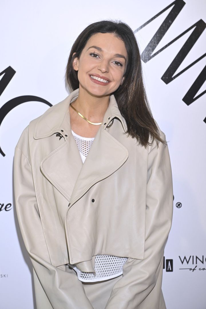Maria Dębska w skórzanym zestawie