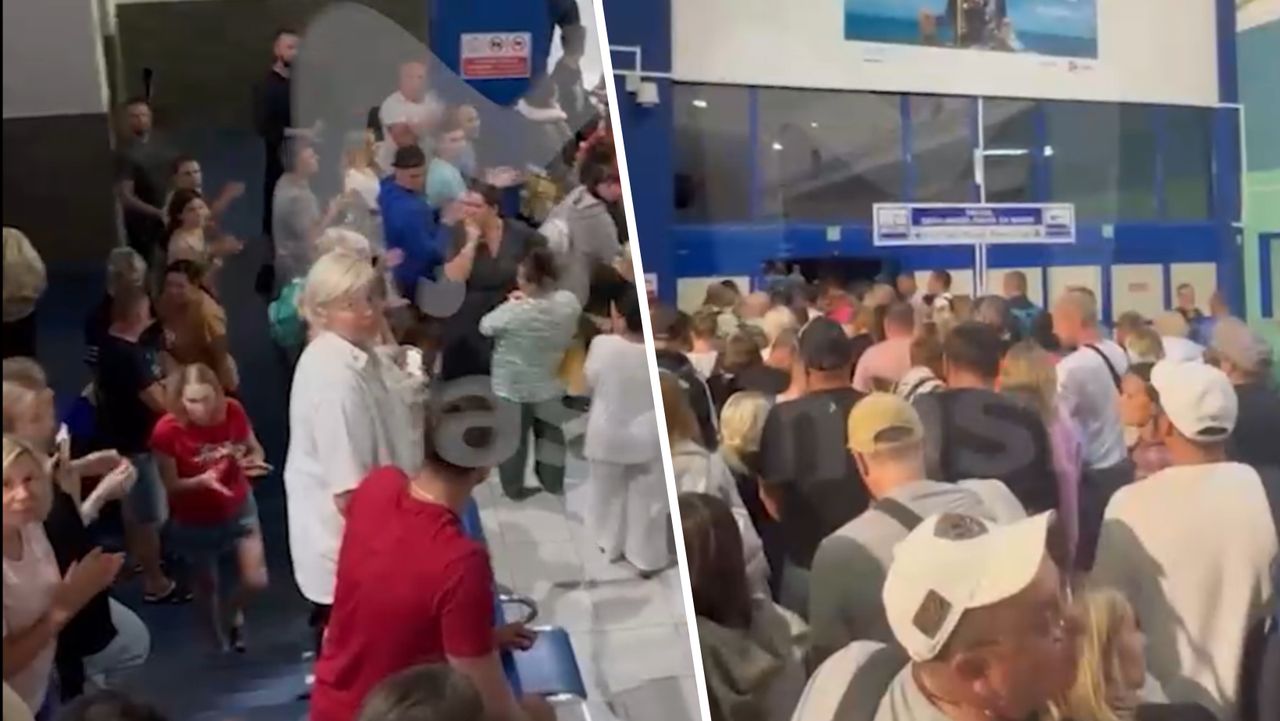 Rosjanie utknęli na lotnisku. Chaos i krzyki