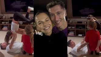 Anna Lewandowska relacjonuje wygibasy na dywanie z Robertem i córkami. Słodziaki? (FOTO)