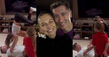 Anna Lewandowska relacjonuje wygibasy na dywanie z Robertem i córkami. Słodziaki? (FOTO)