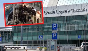 Warszawa Okęcie. Tłum chasydów łamał obostrzenia pandemiczne na lotnisku im. Chopina