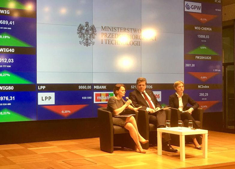 Jan Emeryk Rościszewski, wiceprezes PKO Banku Polskiego, minister Jadwiga Emilewicz