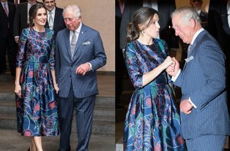 Książę Karol i królowa Letizia czule witają się na otwarciu wystawy. Podobno ze sobą... flirtowali! (FOTO)