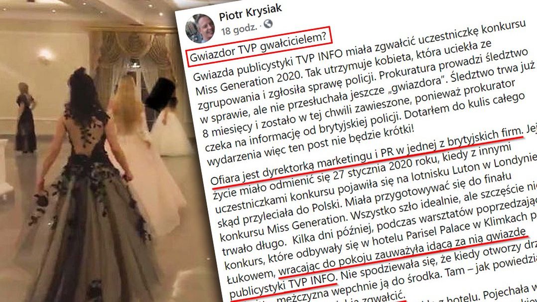 Piotr Krysiak opublikował na Facebooku wstrząsający wpis rzucający oskarżenia na "gwiazdora TVP"