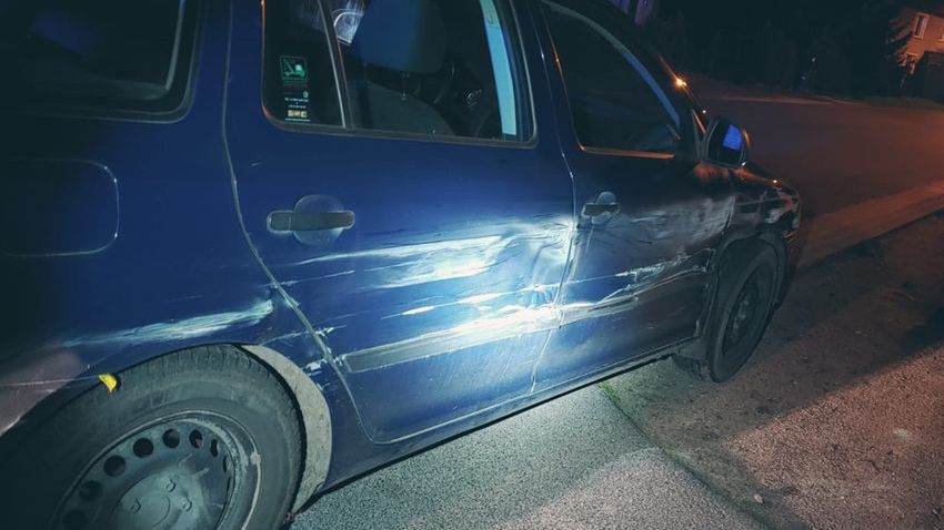 Auto podejrzanego było poobijane z każdej strony.