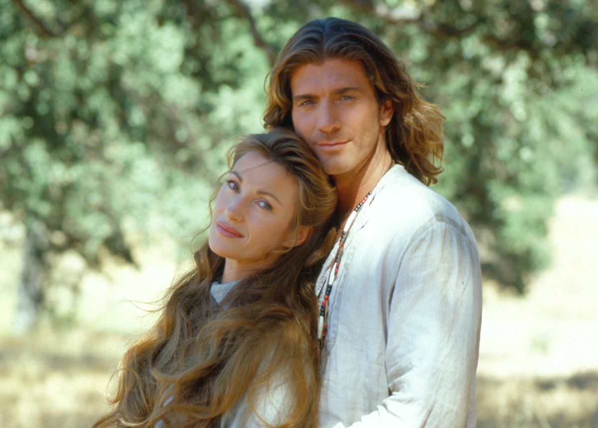 Jane Seymour i Joe Lando na planie "Dr Quinn"