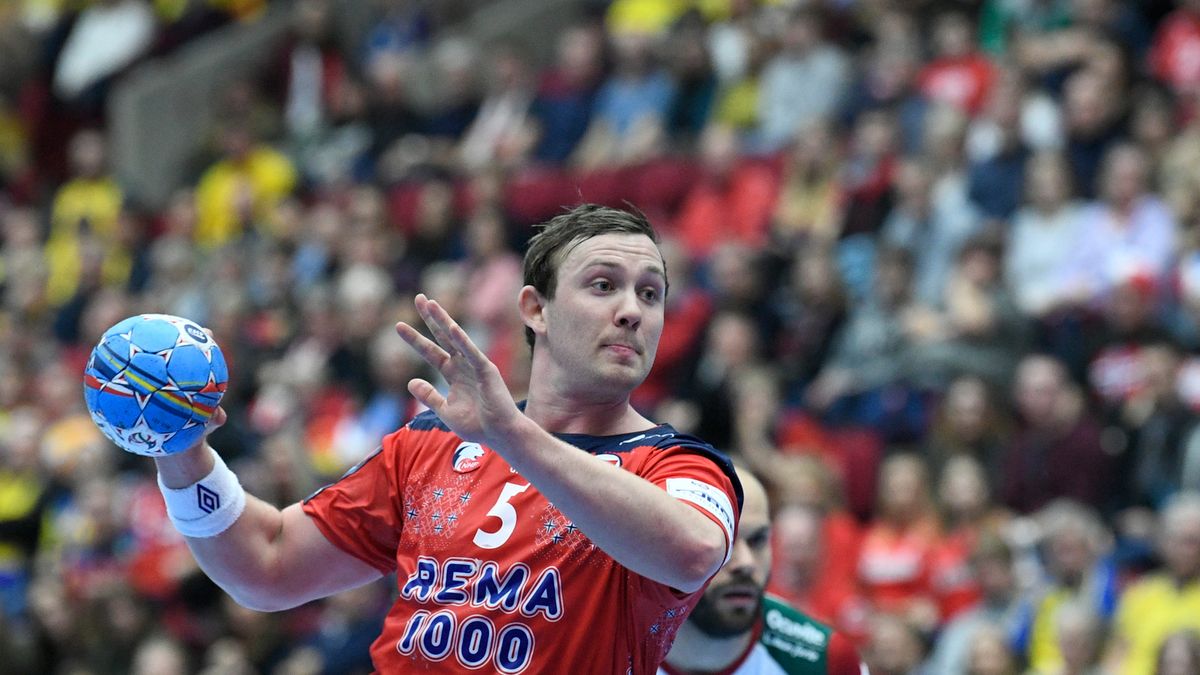 PAP/EPA / JOHAN NILSSON / Na zdjęciu: Sander Sagosen, reprezentant Norwegii