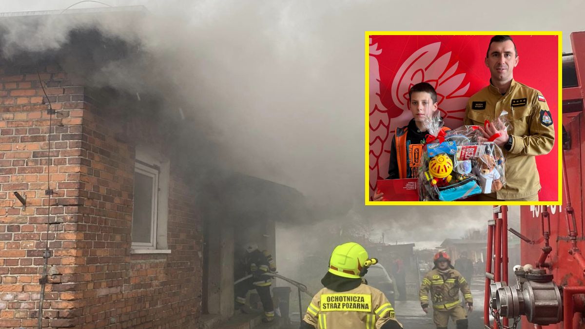 Chłopiec, mimo pożaru, zachował zimną krew