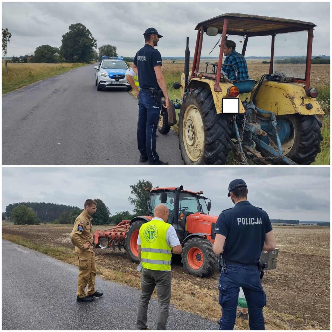 Policjanci z wizytą na polu