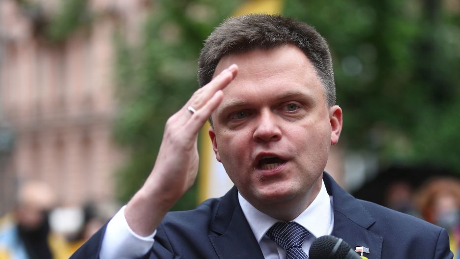Wybory 2020. Niezależny kandydat Szymon Hołownia podczas wiecu w Krakowie
