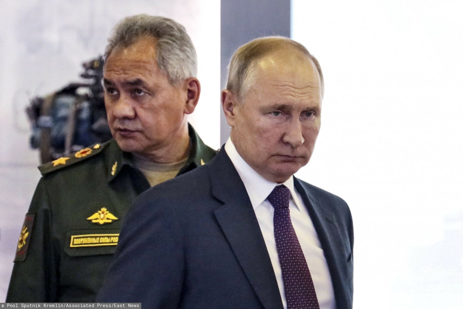 arch49
Russian President Vladimir Putin, right, and Russian Defense Minister Sergei Shoigu attend the launch of the construction of new nuclear submarines and other warships via video conference on the side of the International Military Technical Forum Army-2021 in Alabino, outside Moscow, Russia, Monday, Aug. 23, 2021. Putin has launched the construction of new nuclear submarines and other warships, part of a sweeping military modernization effort amid tensions with the West. He gave orders for two nuclear submarines armed with intercontinental ballistic missiles along with two diesel-powered submarines and two corvettes at shipyards in Severodvinsk, St. Petersburg and Komsomolsk-on-Amur. (Evgeniy Paulin, Sputnik, Kremlin Pool Photo via AP)
Pool Sputnik Kremlin