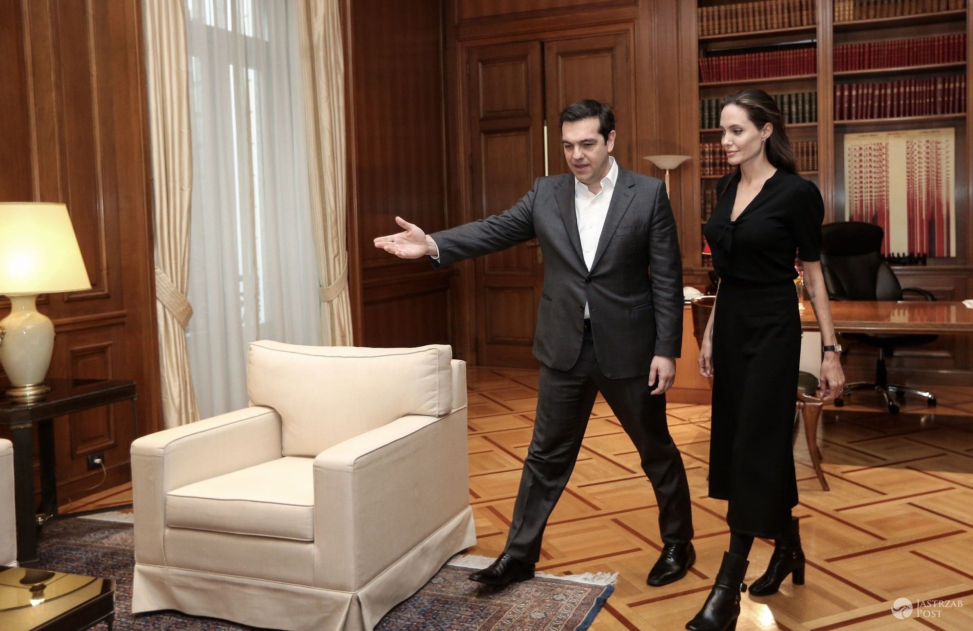 Premier Grecji Alexis Tsipras i Angelina Jolie (fot. East News)