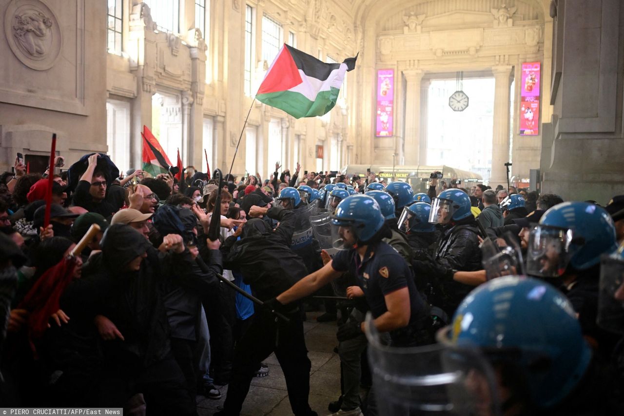 Starcia i masowe protesty we Włoszech. Policja użyła armatek wodnych i otworzyła wodę z hydrantów