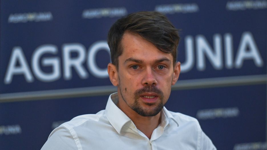 Michal Kolodziejczak, leader of AGROunion conservative agrarianist political movement in Poland, speaks during a meeting with his supporters at Krakow's Avangarda restaurant.
On Saturday, August 27, 2022, in Krakow, Lesser Poland Voivodeship, Poland. (Photo by Artur Widak/NurPhoto via Getty Images)