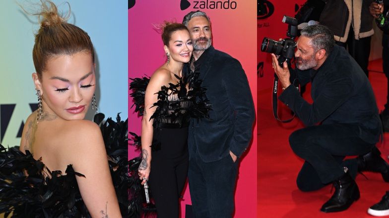 MTV EMA 2021. Opierzona Rita Ora i uśmiechnięty Taika Waititi dokazują na wielkiej gali (ZDJĘCIA)