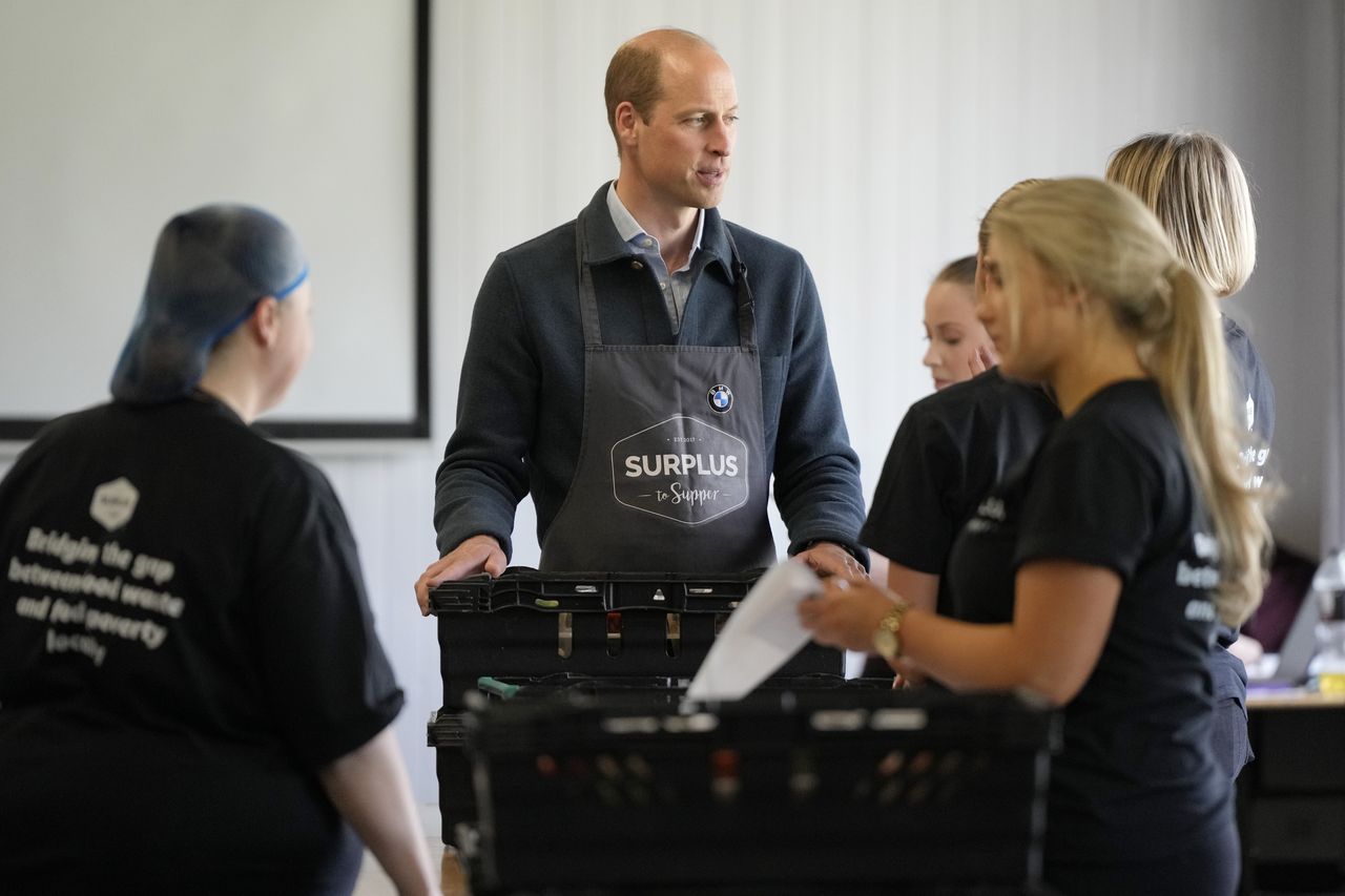 Prince William during a meeting with volunteers