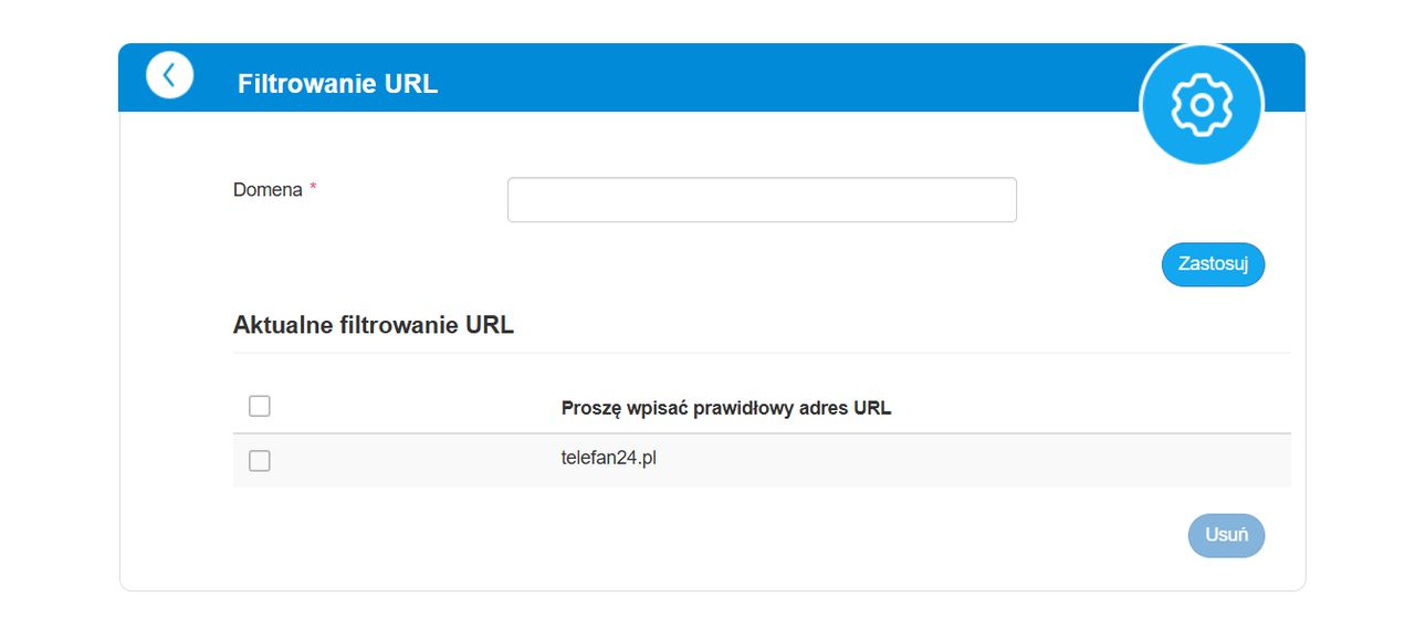 Filtrowanie adresów w ZTE MF17B