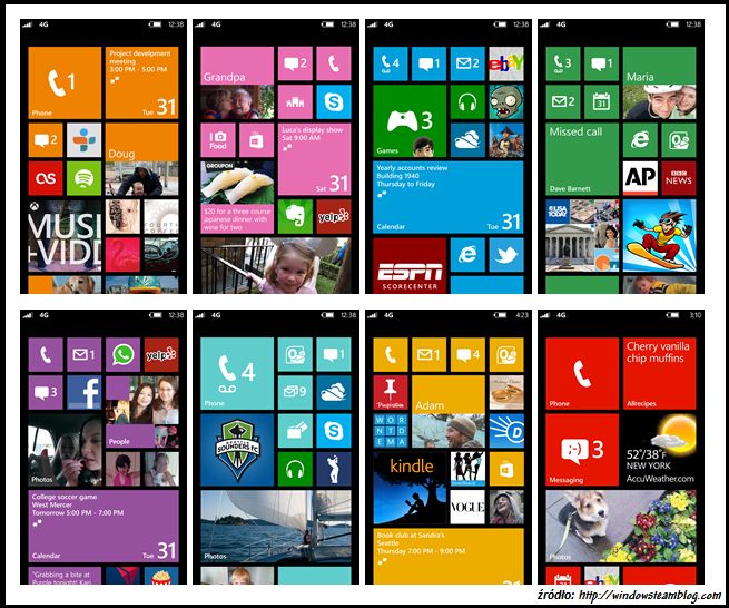 Ekrany Windows Phone 8