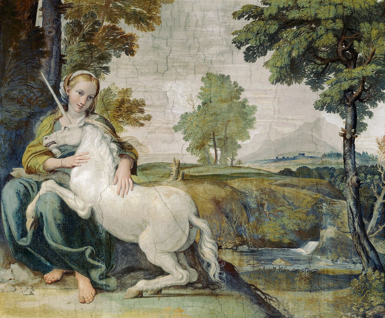 Młoda kobieta z jednorożcem — fresk w Palazzo Farnese w Rzymie