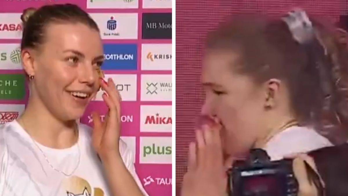 Twitter / Polsat Sport / Na zdjęciu: Aleksandra Szczygłowska i uderzona Agnieszka Korneluk